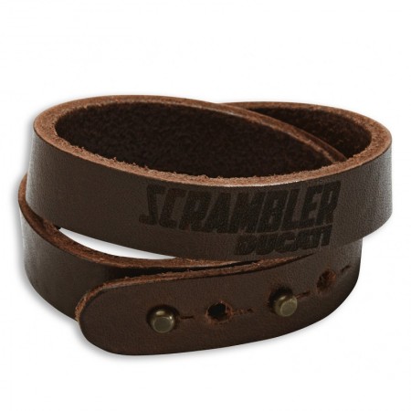 Scrambler  Head Logo Leather Bracelet