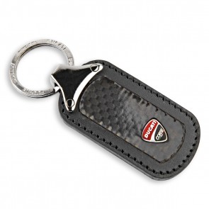 Ducati Corse 11 Leather-Carbon Key Ring